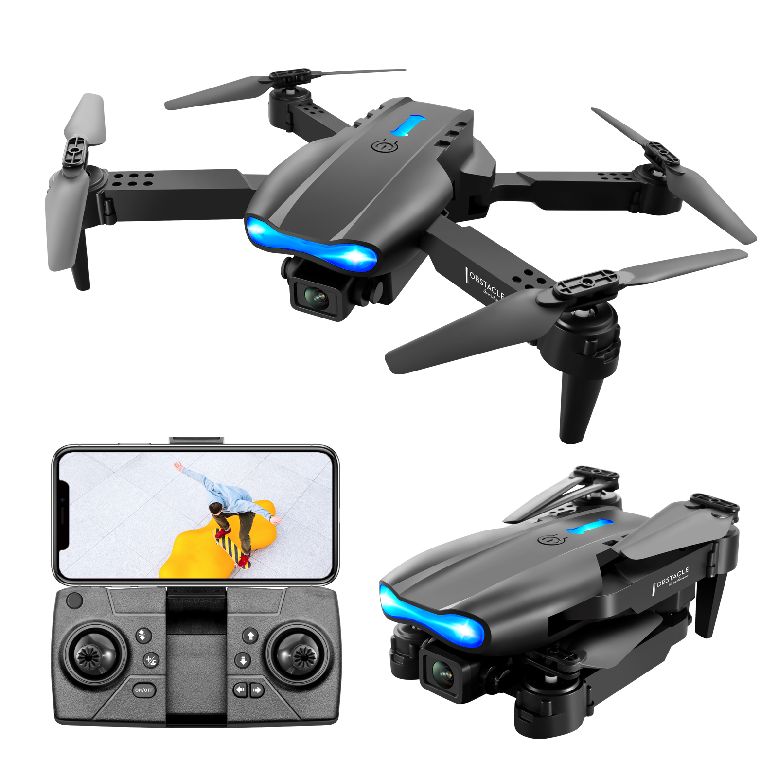Mini Drone With 4k Camera E99 Pro K3 Obstacle Avoidance 2.4g Remote Control Foldable 360 Flip Headless Mode Kids Mini Drones 